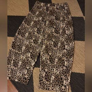 Leopard Print Barrel Jeans